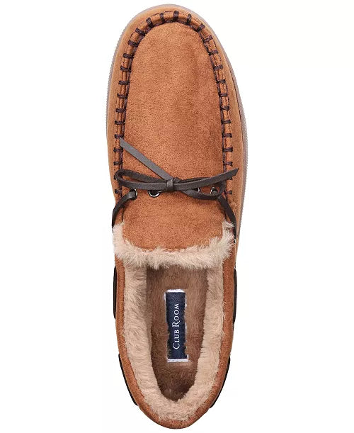 Club Room Mens Faux-Suede Moccasin Slip Tan S (6-7)