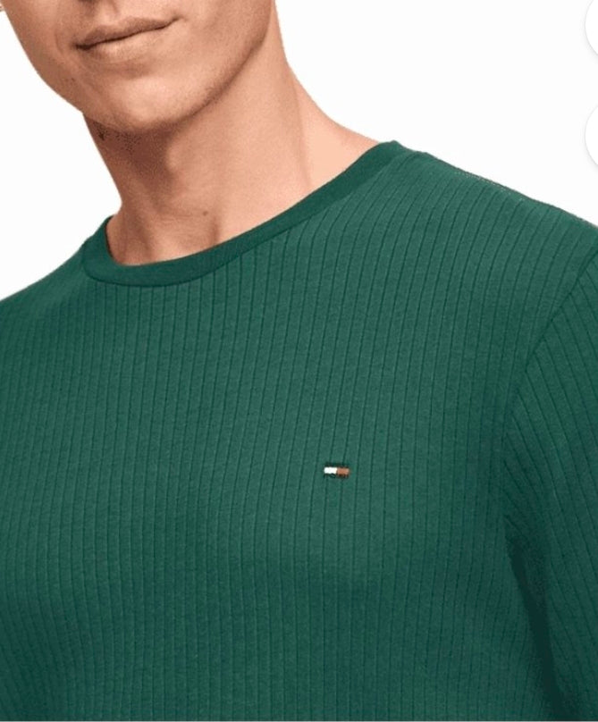 Tommy Hilfiger Mens Waffle-Knit Long-Sleeve Spruce XXL