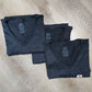 3 Heather Black V-veck (2XL)
