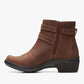 Clarks Womens Angie Spice Booties Dark Tan L 8M