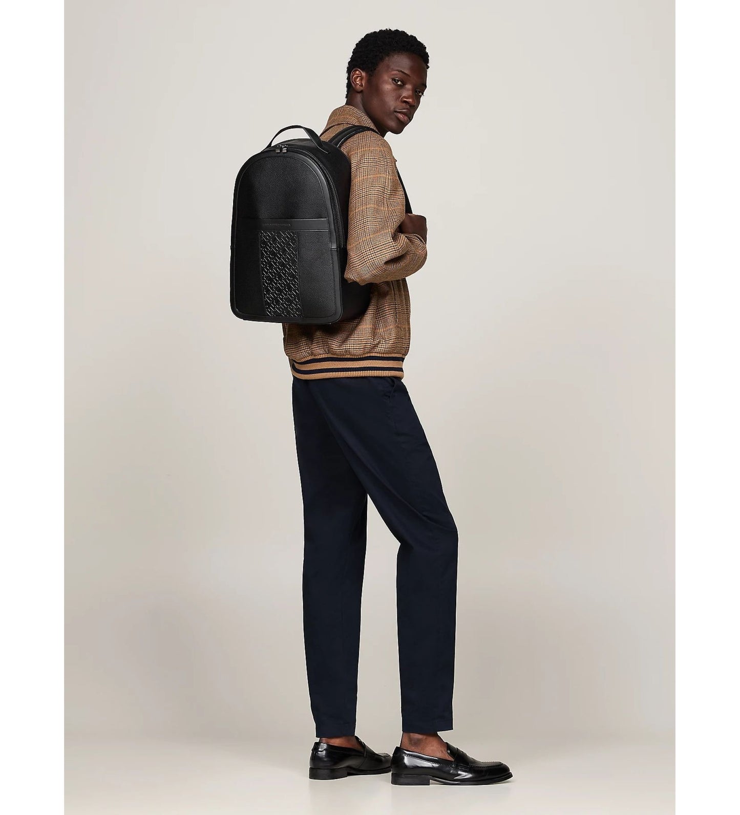 Tommy Hilfiger Mens Monogram Backpack Black