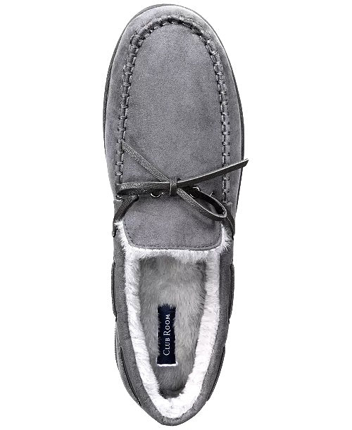 Club Room Mens Faux-Suede Moccasin Slip Grey S (6-7)