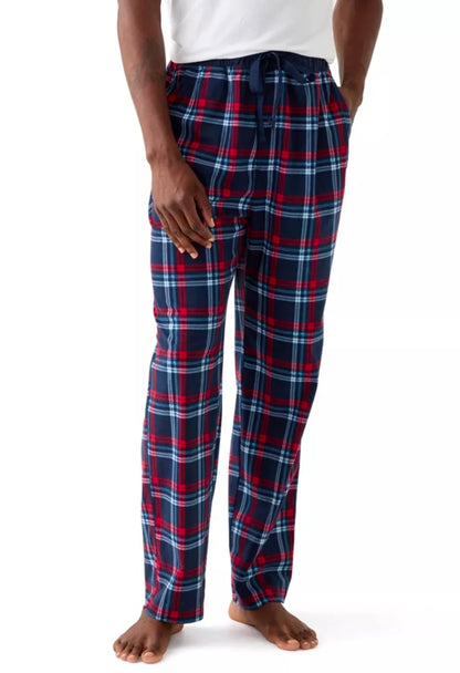 Nautica Mens Classic-Fit Plaid Fleece Maritme & navy