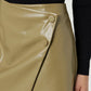 Vegan leather olive skirt