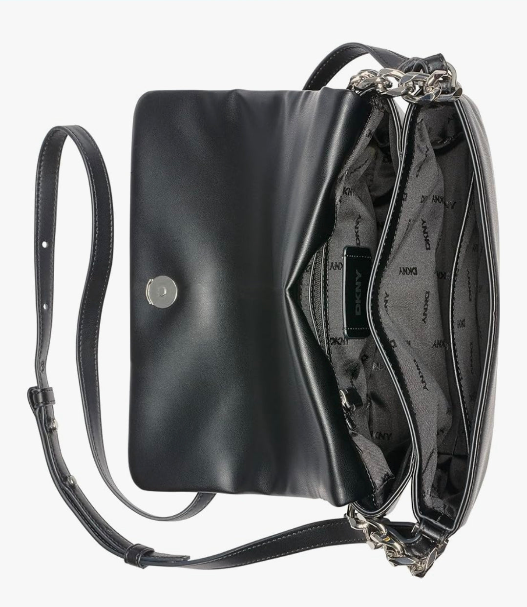 DKNY Desiree Small Flap Crossbody Black/silver