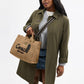 COACH Cargo Embroidered Logo Straw tote