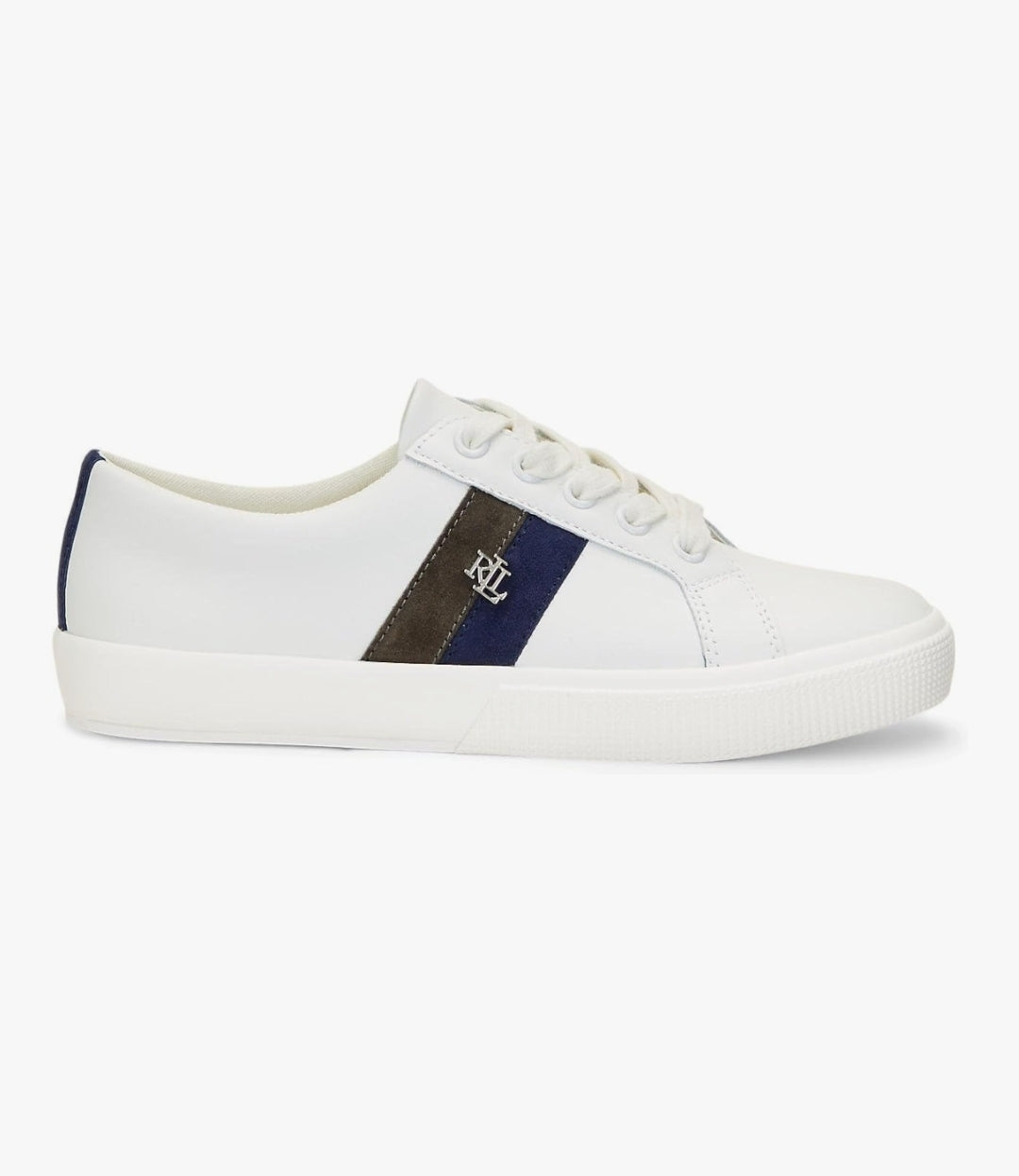 Lauren Ralph Lauren Womens Janson Sneakers Snow White, Refined Navy, Dark 9.5M