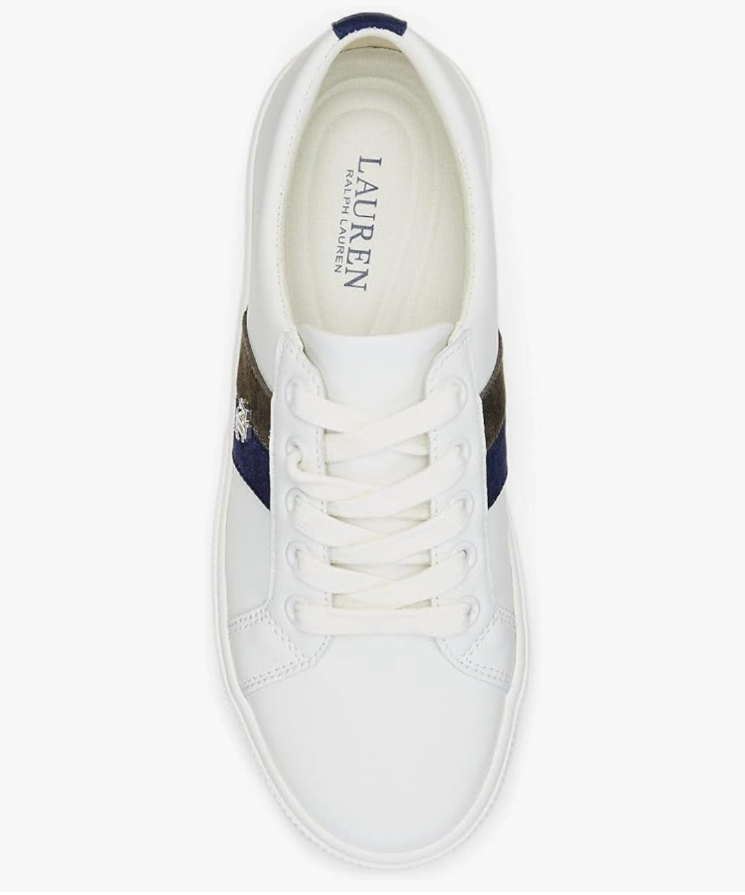 Lauren Ralph Lauren Womens Janson Sneakers Snow White, Refined Navy, Dark 9.5M