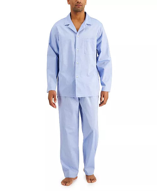 Club Room Mens 2-Pc. Solid Oxford Pajamas