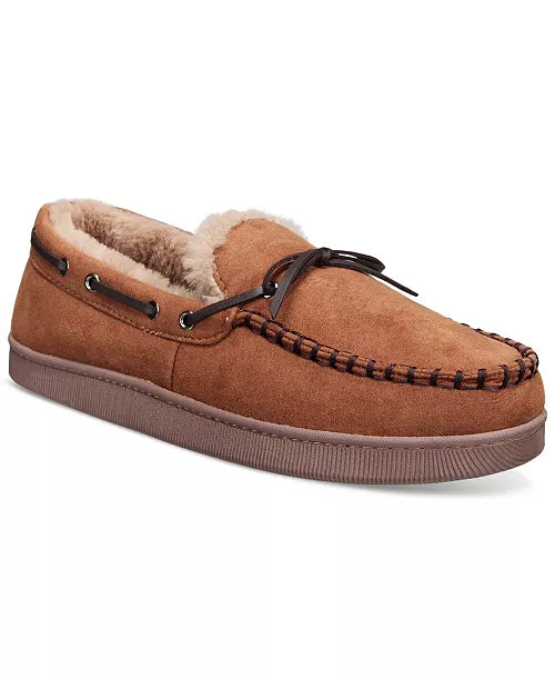 Club Room Mens Faux-Suede Moccasin Slip Tan S (6-7)