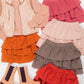 Ruffled corduroy solid mini skirt
