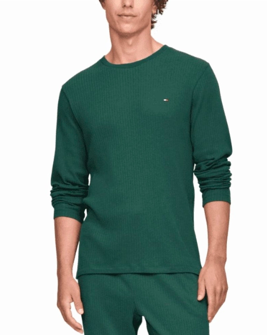 Tommy Hilfiger Mens Waffle-Knit Long-Sleeve Spruce XXL