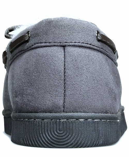 Club Room Mens Faux-Suede Moccasin Slip Grey S (6-7)