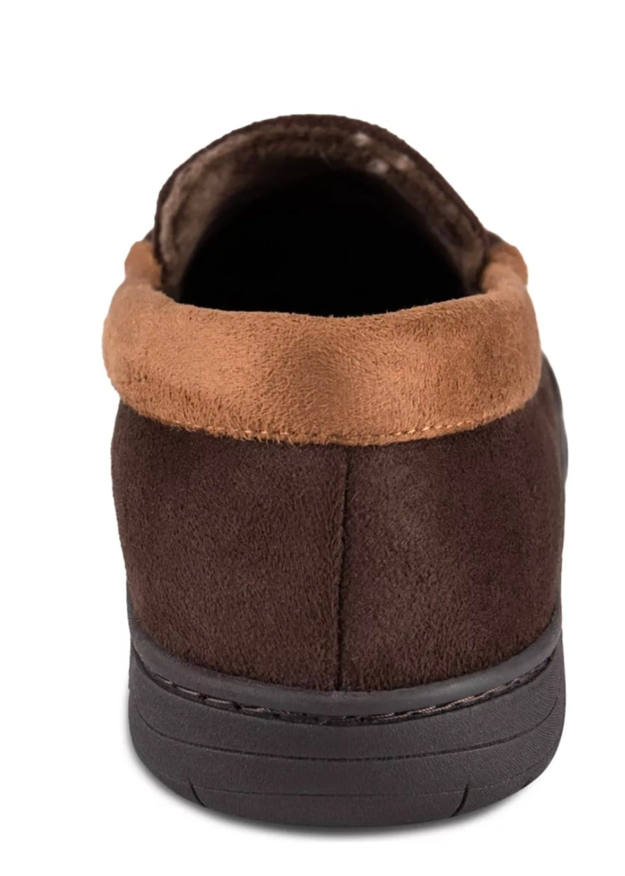 Haggar Mens Microsuede Fleece-Lined Brown 11-12
