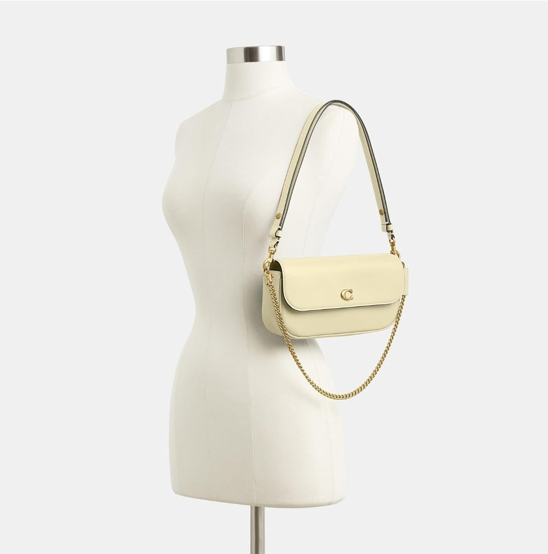 COACH Brook Small Leather Flap Chain