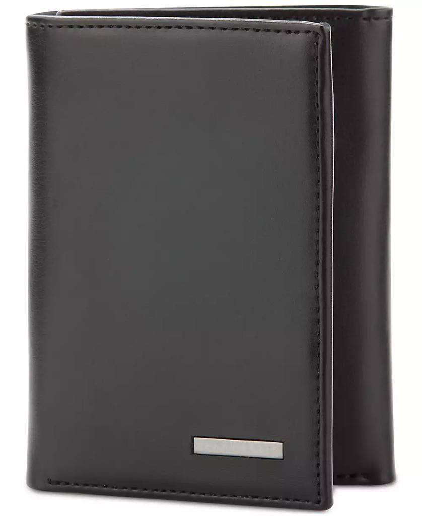 Perry Ellis Mens Slim Leather Trifold Wallet