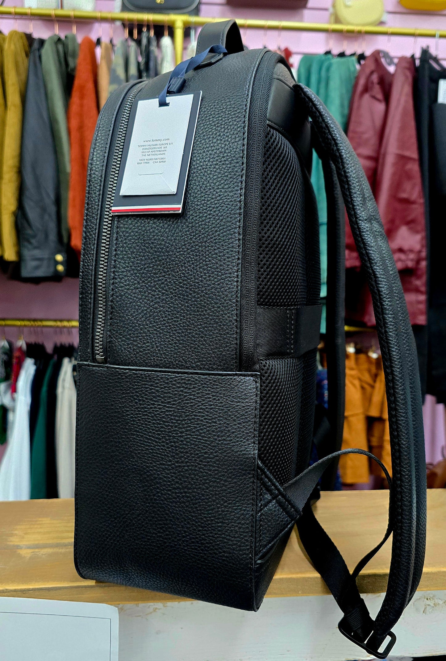 Tommy Hilfiger Mens Monogram Backpack Black