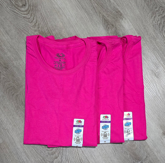 3 Medium Fruit of the loom Ladies Tees