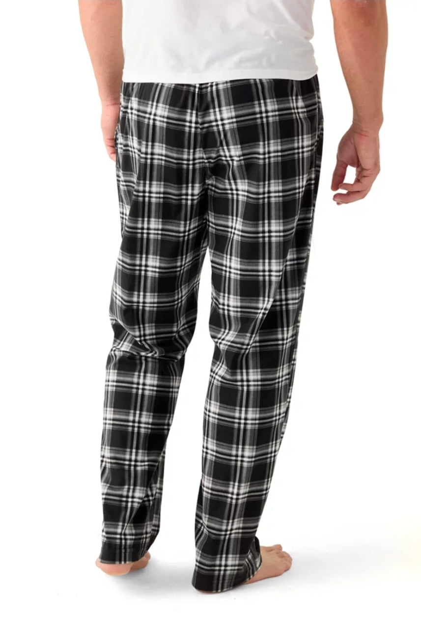 Nautica Mens Classic-Fit Plaid Fleece True Black L