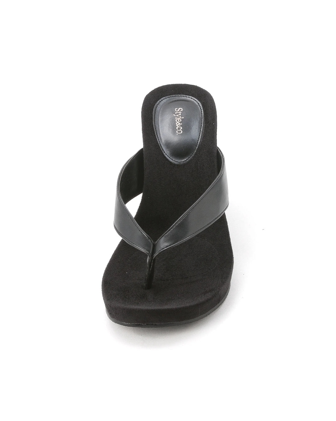 Style Co Chicklet Wedge Sandals Black 5.5M