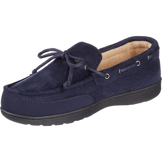 Isotoner Mens Water Repellent Microsue Navy blue L (9.5 - 10.5)