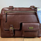 White Mountain chocolate leather shoulder bag
