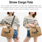 COACH Cargo Embroidered Logo Straw tote
