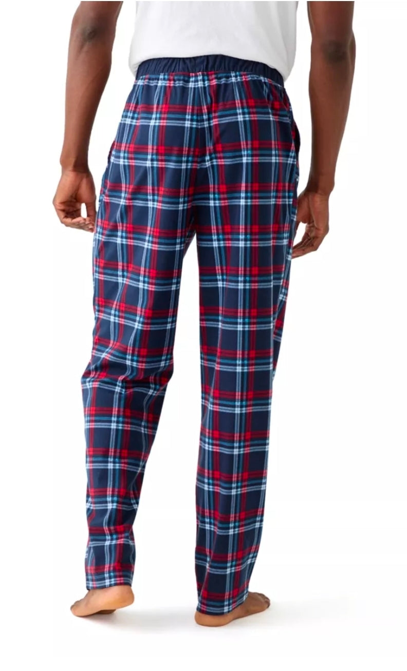 Nautica Mens Classic-Fit Plaid Fleece Maritme & navy