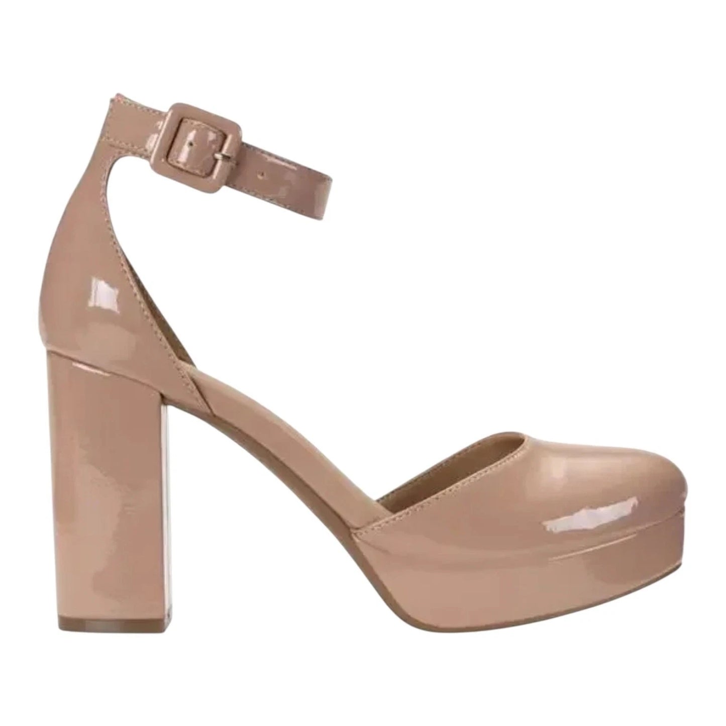 Sun Stone Birdey Ankle-Strap Block-Heel Peony Patent 12M
