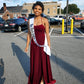 Velvet Lace Up Evening Gown