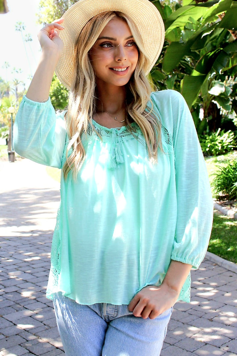 Lace detail top