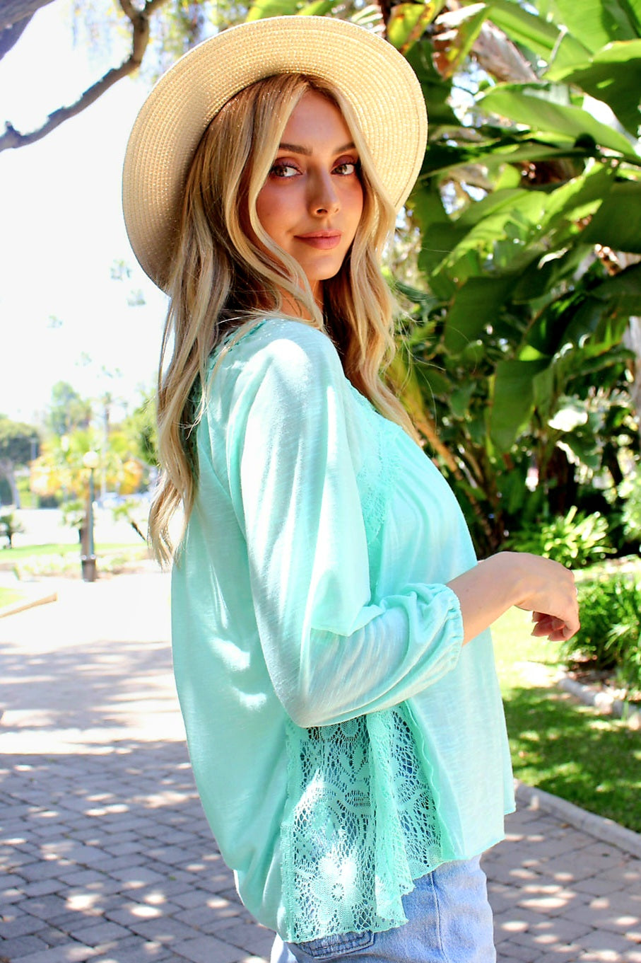 Lace detail top