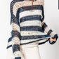 Color block loose knit sweater