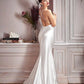Off white satin formal dress
