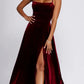 Velvet Lace Up Evening Gown